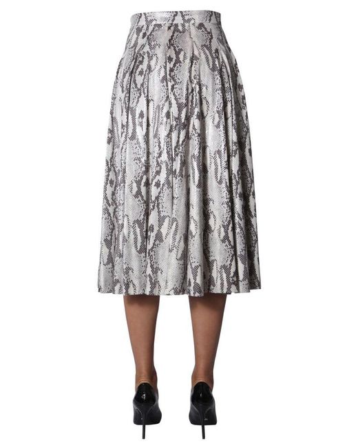 MSGM Synthetic Wheel Skirt in White Lyst