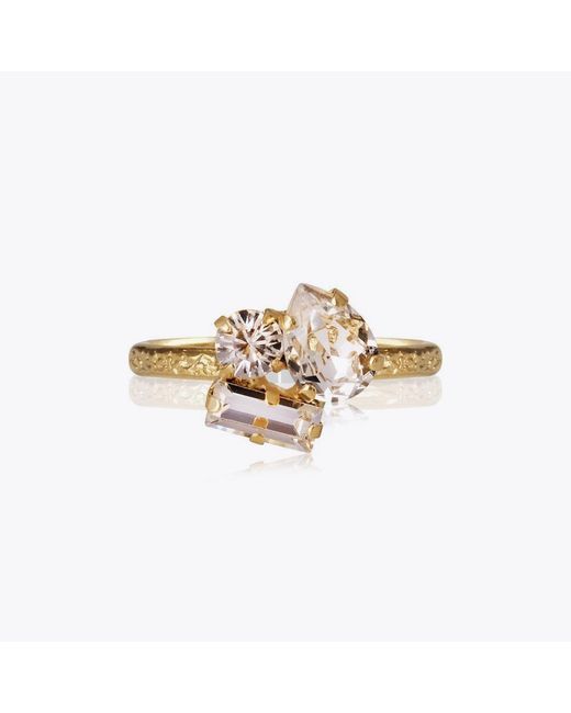 Metallic Womens Jewellery Rings Caroline Svedbom Mini Drop Ring in Gold 