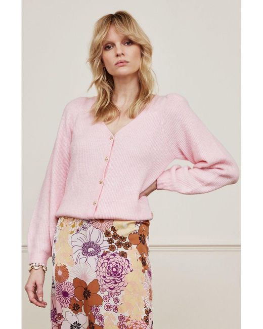 FABIENNE CHAPOT Sally Cardigan In Pearly in Pink - Lyst