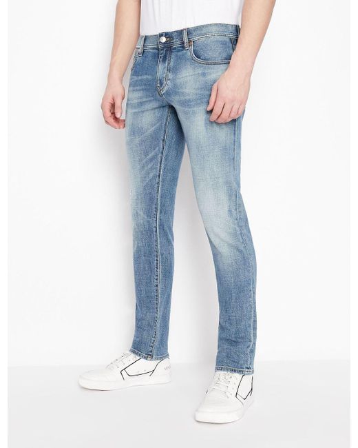 Armani Exchange Denim Straight Leg Slim Fit Jeans in Blue for Men Mens Jeans Armani Exchange Jeans 