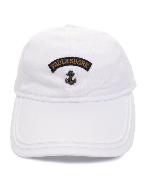 Paul \u0026 Shark Cotton Anchor Cap in White 