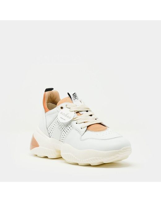 Hogan Sneakers Modello Interaction In Pelle Bianca E Cuoio in White | Lyst