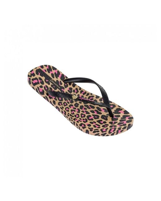 black animal flip flops