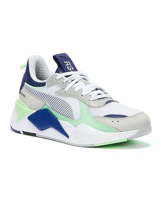 PUMA Rs-x Toys / Elektro Blue Trainers in White for Men | Lyst