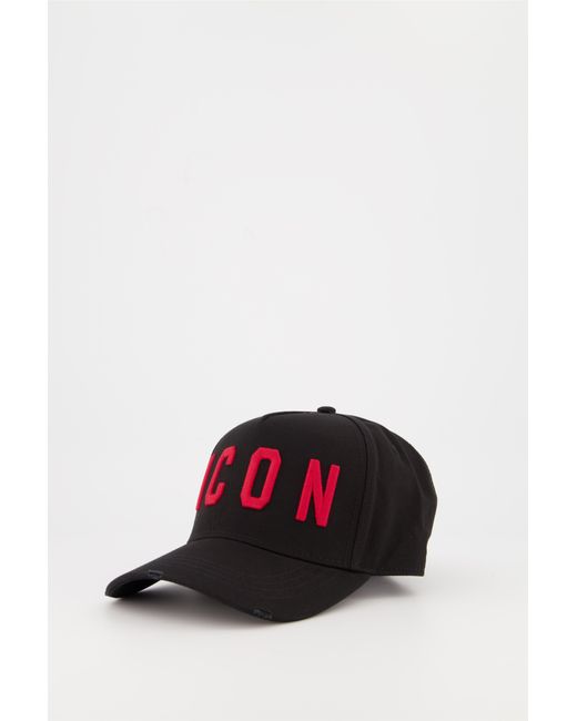 DSquared² Mens Black \u0026 Red Icon Cap for 