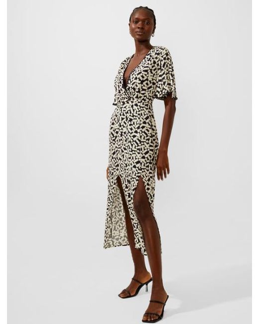 french connection navy and white dress