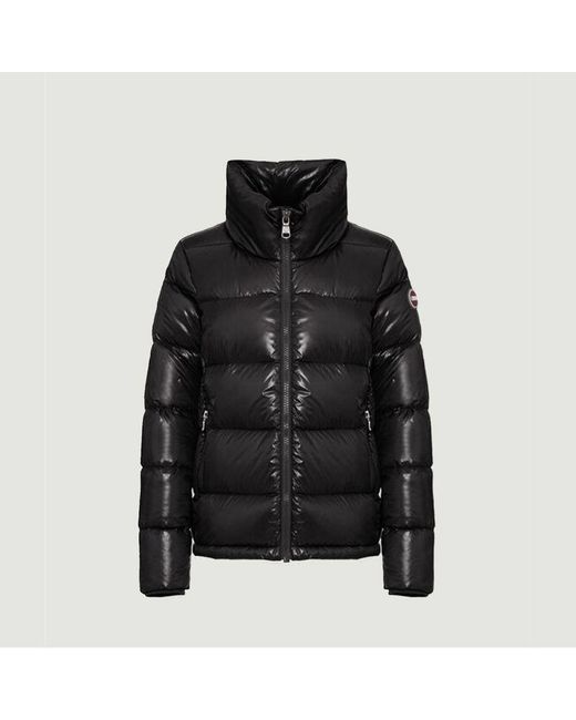 Colmar Super Shiny Down Jacket With Wrap-around Collar in Black | Lyst