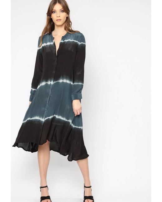 Religion Silk Light Shirt Dress Tie Dye in Blue (Black) Lyst