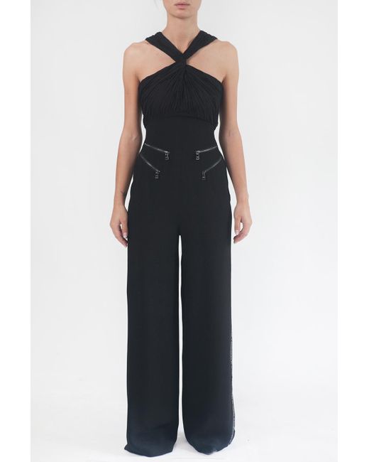 Karl Lagerfeld Jumpsuit With Cross Neckline in Red | Lyst