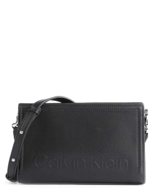 Calvin Klein Borsa With Shoulder Strap Synthetic Leather Black K60k609846  Bax | Lyst