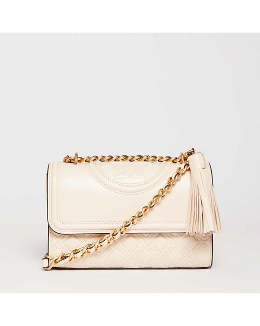 Tory Burch Small Shoulder Bag In Quilted Leather Cream Chain Shoulder  Extension in Natural - Lyst