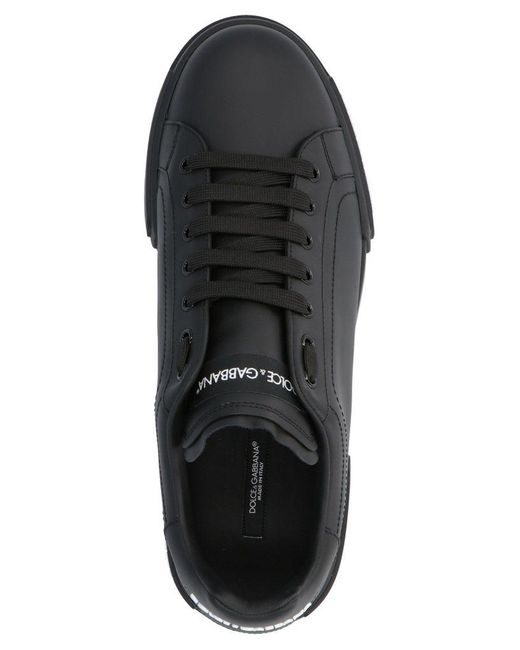 Dolce \u0026 Gabbana Leather Portofino Shoes in Black for Men - Lyst