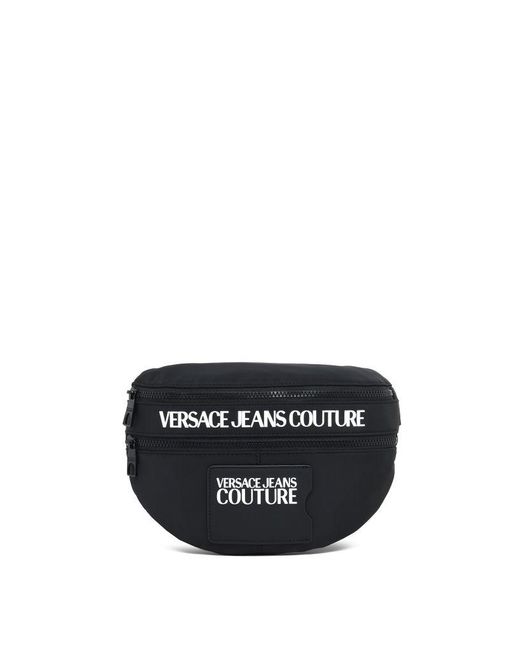 Versace Denim Jeans Couture Fabric Sling Bag With Logo Details in Black ...