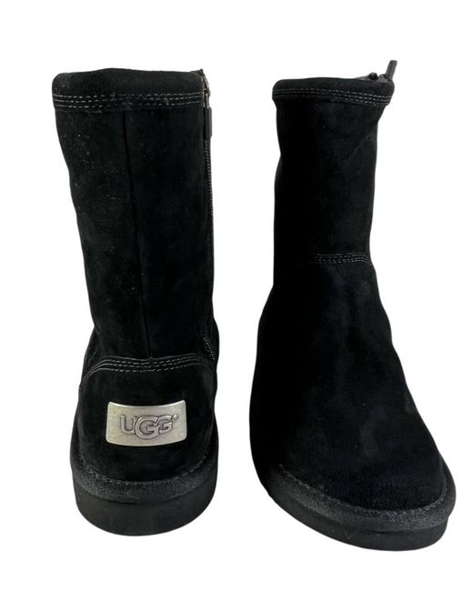UGG Australia Roslyn Suede Zip Side Boots in Black | Lyst