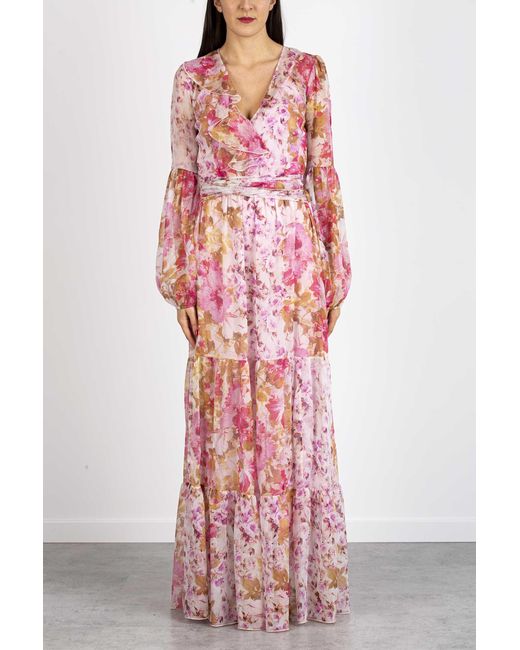 Liu Jo Vestito Lungo A Fiori in Pink | Lyst