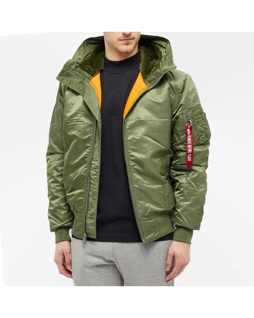 Alpha Industries Hooded Ma-1 Jacket Sage in Green for Men | Lyst