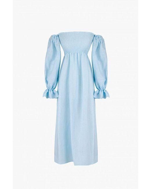 Womens Clothing Dresses Casual and day dresses Sleeper Michelin Blue Gingham Linen Dress 