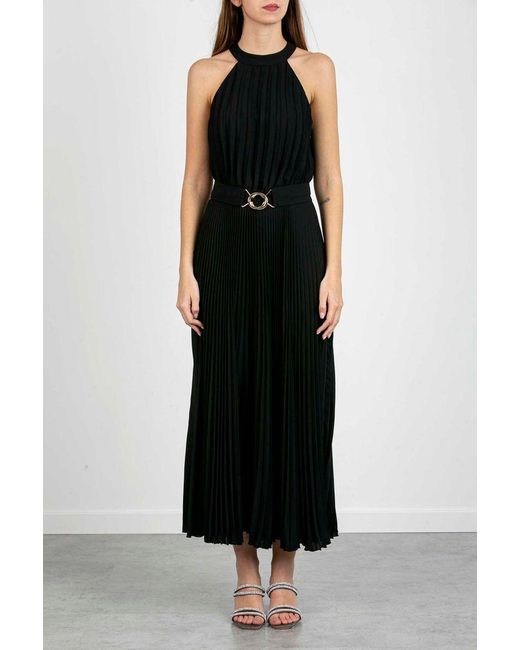 Liu Jo Abito Lungo Plissettato in Black | Lyst Australia