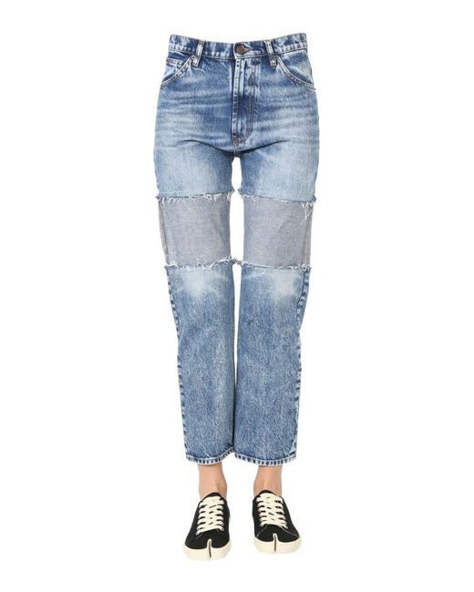Maison Margiela Denim Spliced Jeans in Blue - Save 43% - Lyst