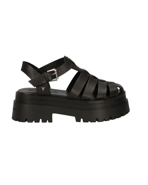 Windsor Smith Leather Sandals in Black | Lyst UK