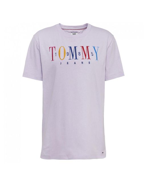 Tommy Hilfiger Denim Tommy Jeans 1985 Embroidered T-shirt in Purple | Lyst
