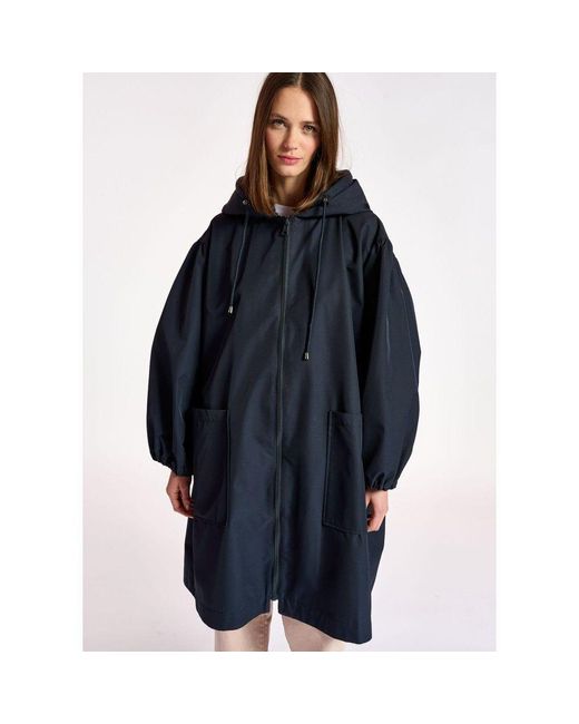Essentiel Antwerp Synthetic Broke Oversized Raincoat In Midnight in ...