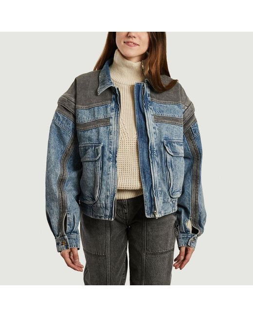 IRO Juvar Denim Jacket Black Blue Denim 