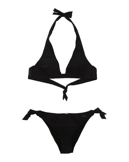 Max Mara Synthetic Triangle Halterneck Bikini Set in Black Save 23