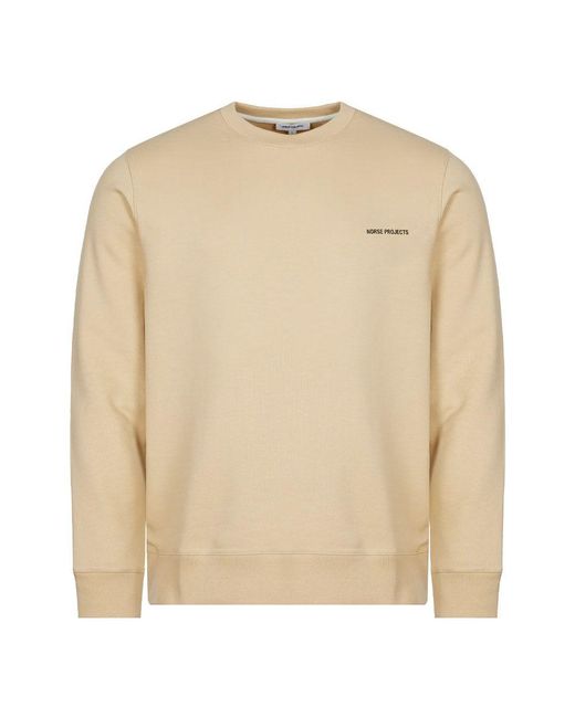 Norse Projects Cotton Vagn Logo Sweat - Oyster in Natural for Men - Lyst