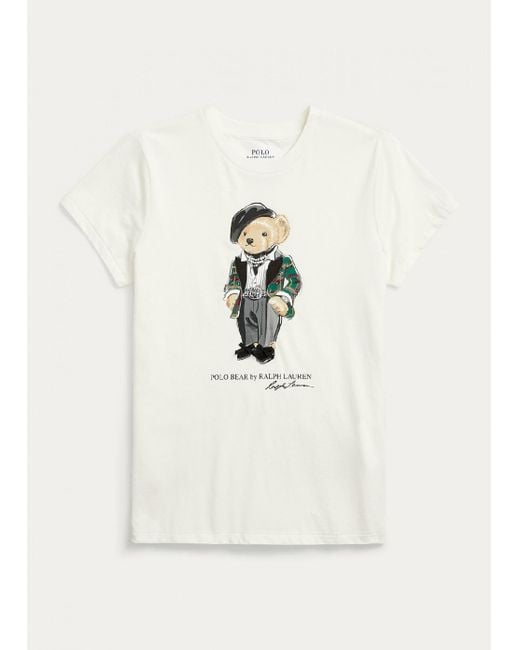 Polo Ralph Lauren Tshirt Con Orsetto Donna 211882288 001 in White