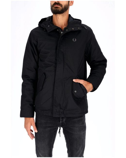 Fred Perry Short Parka With Adjustable Zip Hood And Pocket J4552 in ...