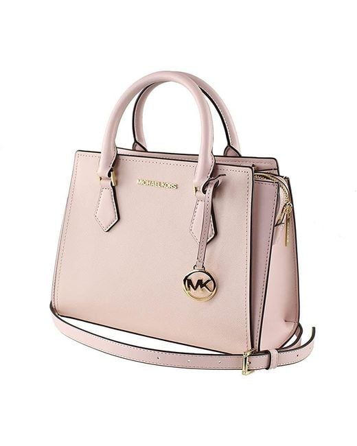 Michael Kors Hope Saffiano Leather Large Satchel Messenger Bag in Gold