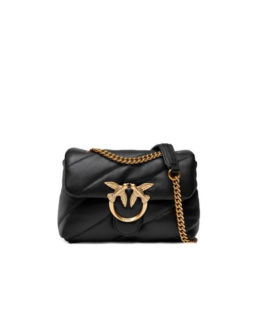Pinko Love Mini Puff Maxi Quilt 8 Black Crossbody Bag Lyst Australia