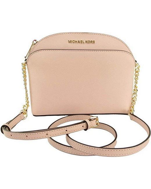Michael Kors Leather Jet Set Travel Medium Dome Crossbody Bag Lyst