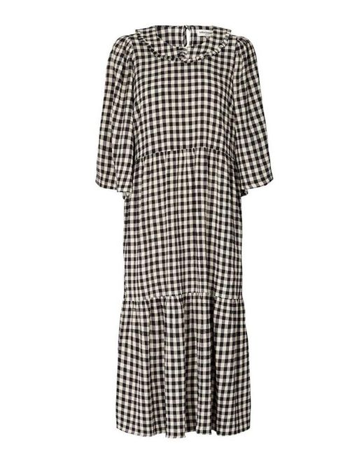 Lolly's Laundry Synthetic Sonya Dress - Black Gingham Check - Lyst