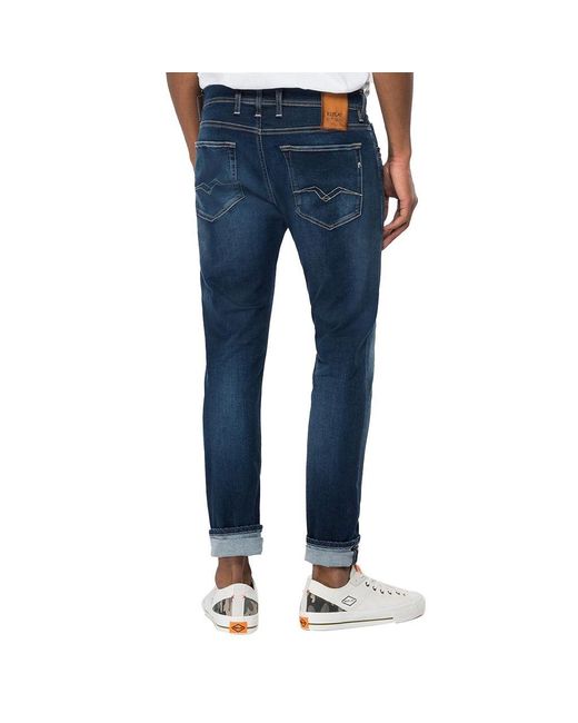 Replay Denim Hyperflex Re-used Xlite Anbass Slim Fit Jeans - Dark in Blue  for Men - Lyst
