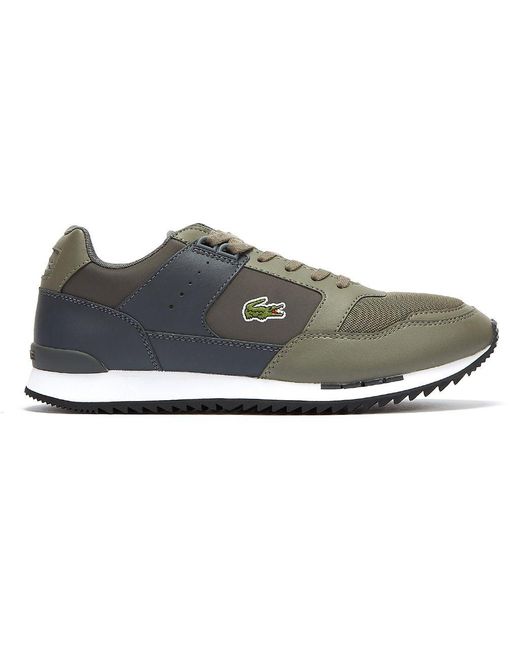 khaki lacoste trainers