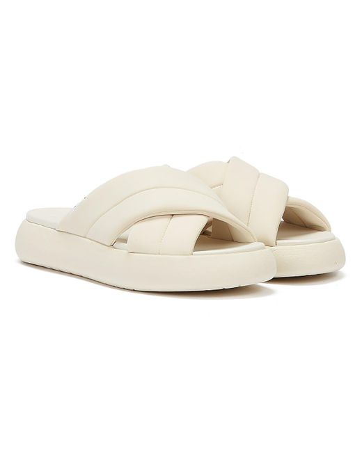 TOMS Rubber Alpargata Mallow Crossover Beige Slides in Natural | Lyst