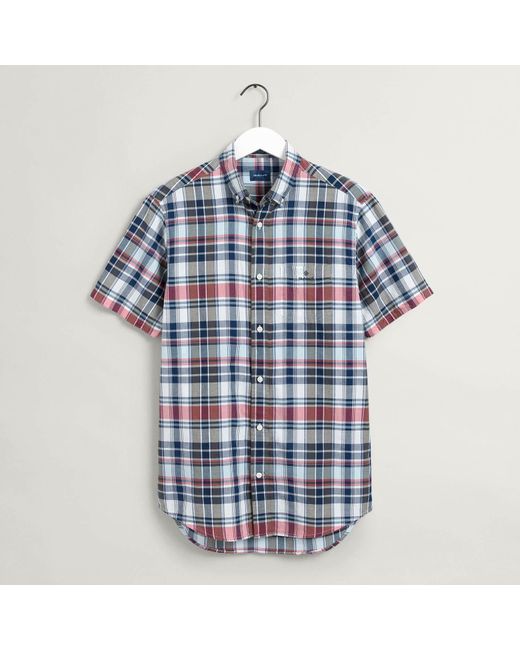 GANT Cotton Madras Short-sleeve Shirt 