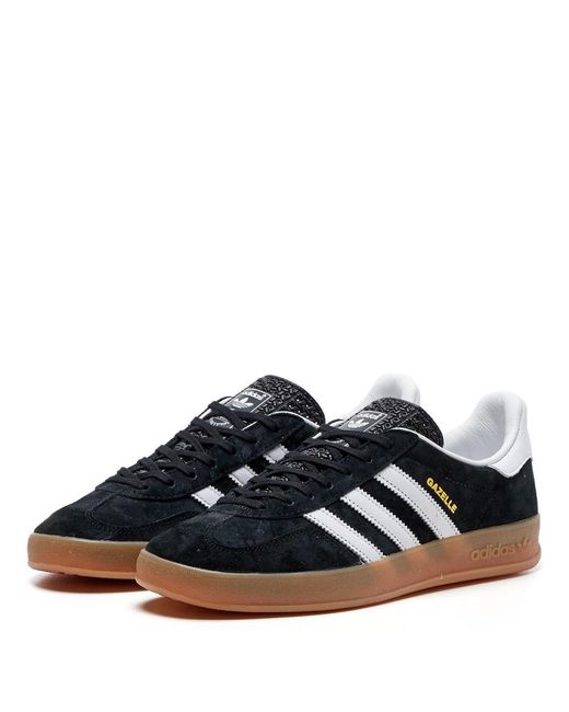 Extreme Permeability Pith adidas Leather Gazelle Indoor Trainers in Black for Men | Lyst