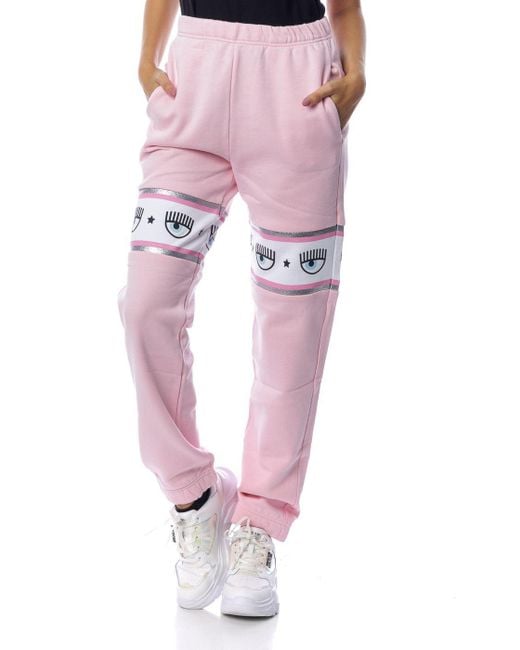 Chiara Ferragni Pantalone Tuta Maxi Logomania Felpa in Pink | Lyst