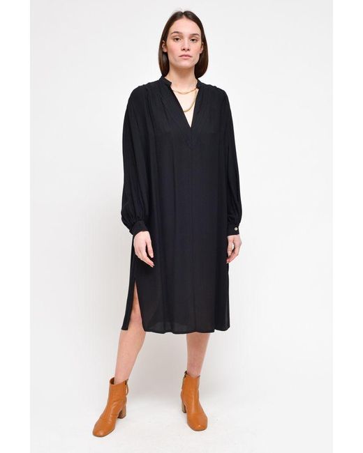 Forte Forte Abito Nero Con Scollo A V in Black | Lyst Australia