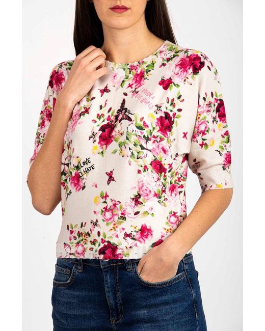 Blugirl Blumarine Maglia Con Stampa A Fiori in Yellow | Lyst