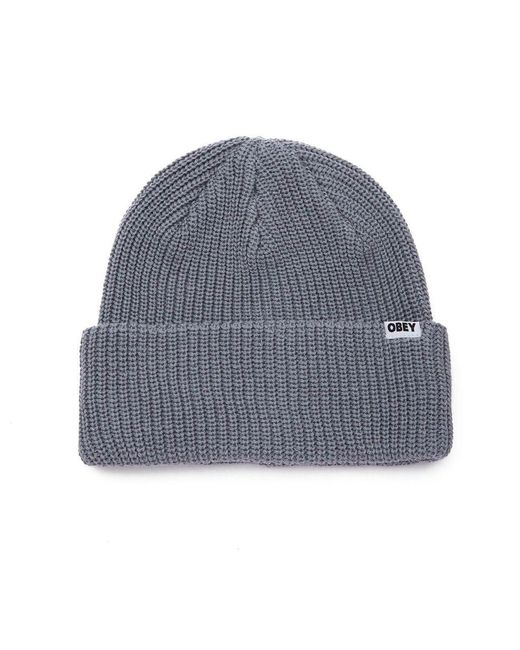 Obey Cotton Bold Organic Beanie - Leaf in Blue for Men - Lyst