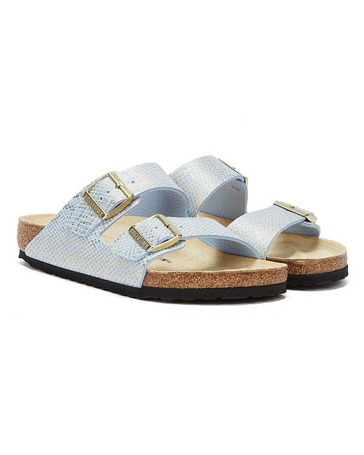 natural arizona shiny python sandals