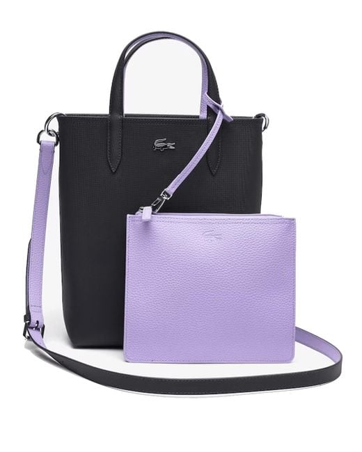 Lacoste Canvas Anna Reversible Bag in Grey,Purple (White) Lyst