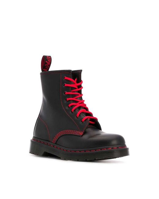 red and black doc martens