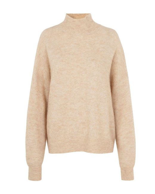 SamsÃ¸e & SamsÃ¸e Wool Jaci Turtleneck Jumper Winter Wheat in Natural - Lyst