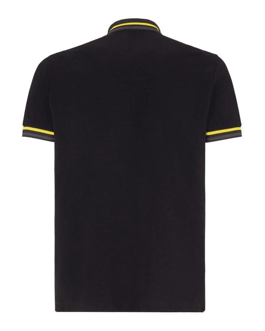 Fendi Cotton Roma Polo Shirt in Black 