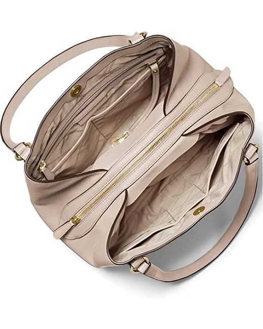 Sand Leather Shoulder Tote Bag 